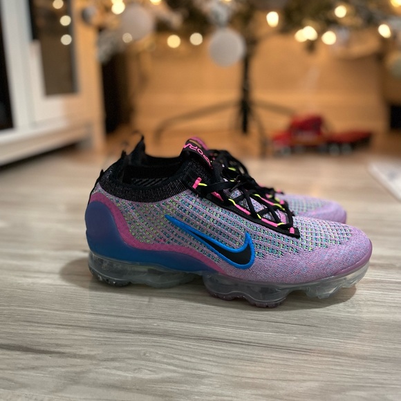 Nike Air Vapormax 2021 Flyknit Pink Blast Photo Blue DX3… - Picture 6 of 11
